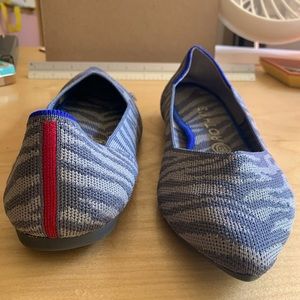 Rothy’s the Point Ballet Flats in Grey Zebra (W10) — Retired Color